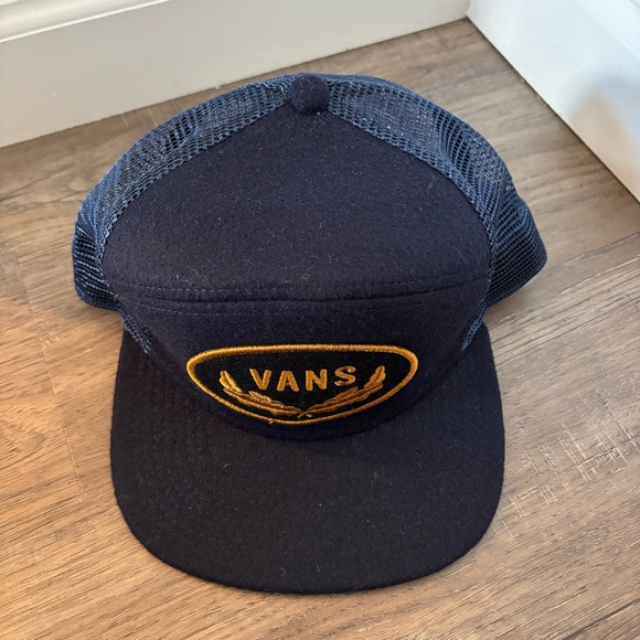 Vans Patch Trucker Snapback Hat Navy Blue One Size - Picture 2 of 5